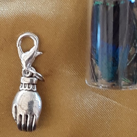 Peacock Feather Glass Bottle Necklace Buddha Hand Lotus Dream Zip Pull Handmade - Picture 12 of 15